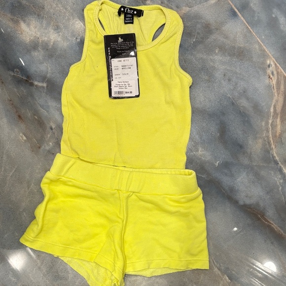 Flowers by Zoe Neon Yellow Ribbed Tank Top - Picture 1 of 4